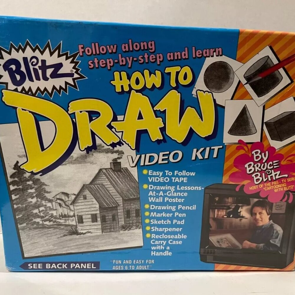How to Draw Vintage Video Tape Kit Bruce BLITZ BB-747, New Sealed